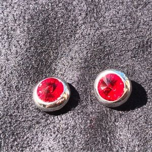 Set of Two Snap Button | Red/Silver | NWOT